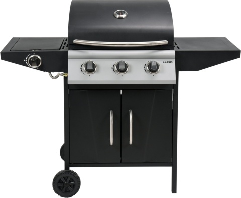 GRILL GAZOWY OGRODOWY Z POKRYWĄ 12,8 kW 4 PALNIKI 2 PÓŁKI SZAFKA LUND 99642
