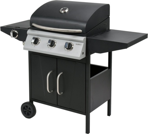 GRILL GAZOWY OGRODOWY Z POKRYWĄ 12,8 kW 4 PALNIKI 2 PÓŁKI SZAFKA LUND 99642