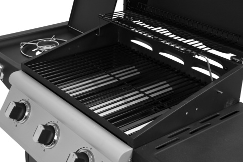 GRILL GAZOWY OGRODOWY Z POKRYWĄ 12,8 kW 4 PALNIKI 2 PÓŁKI SZAFKA LUND 99642