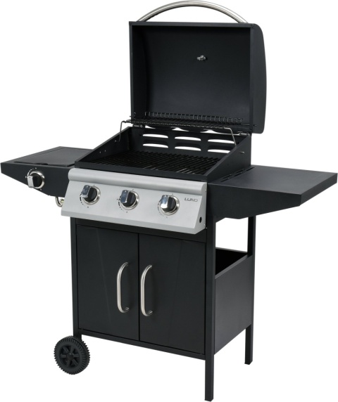GRILL GAZOWY OGRODOWY Z POKRYWĄ 12,8 kW 4 PALNIKI 2 PÓŁKI SZAFKA LUND 99642