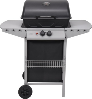 GRILL OGRODOWY GAZOWY BAVEN 2 PALNIKI STALOWE O MOCY 5,5 KW ŻELIWNY RUSZT LUND 99644