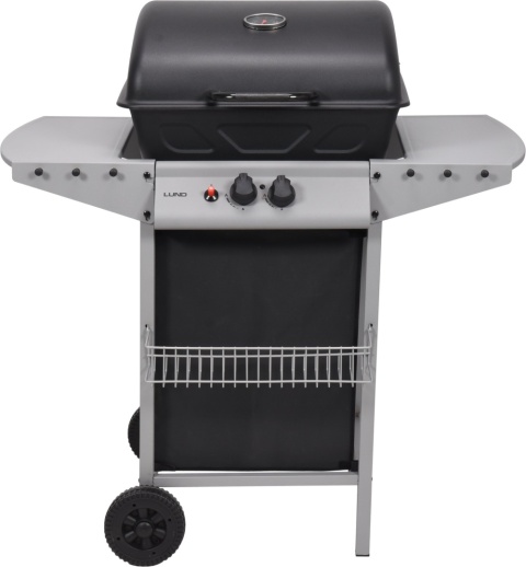 GRILL OGRODOWY GAZOWY BAVEN 2 PALNIKI STALOWE O MOCY 5,5 KW ŻELIWNY RUSZT LUND 99644