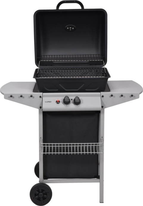 GRILL OGRODOWY GAZOWY BAVEN 2 PALNIKI STALOWE O MOCY 5,5 KW ŻELIWNY RUSZT LUND 99644