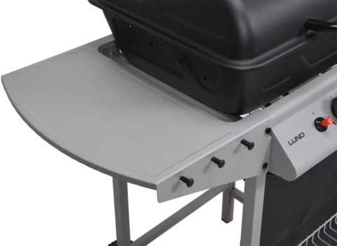 GRILL OGRODOWY GAZOWY BAVEN 2 PALNIKI STALOWE O MOCY 5,5 KW ŻELIWNY RUSZT LUND 99644