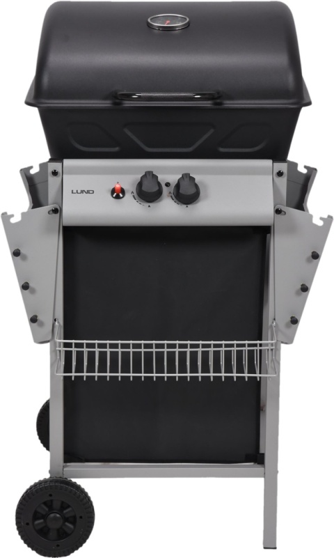GRILL OGRODOWY GAZOWY BAVEN 2 PALNIKI STALOWE O MOCY 5,5 KW ŻELIWNY RUSZT LUND 99644