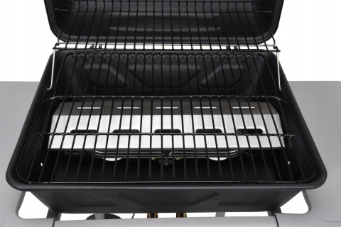 GRILL OGRODOWY GAZOWY BAVEN 2 PALNIKI STALOWE O MOCY 5,5 KW ŻELIWNY RUSZT LUND 99644