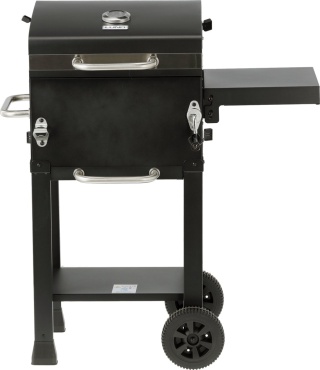 GRILL WĘGLOWY 39,5x29,5cm POKRYWA KOŁA OGRODOWY 2 PÓŁKI STALOWY RUSZT LUND 99928