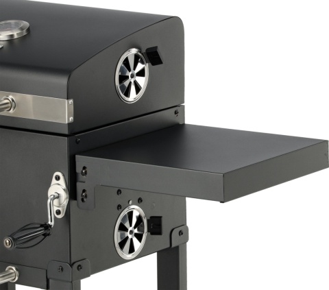 GRILL WĘGLOWY 39,5x29,5cm POKRYWA KOŁA OGRODOWY 2 PÓŁKI STALOWY RUSZT LUND 99928