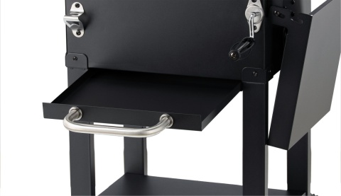 GRILL WĘGLOWY 39,5x29,5cm POKRYWA KOŁA OGRODOWY 2 PÓŁKI STALOWY RUSZT LUND 99928
