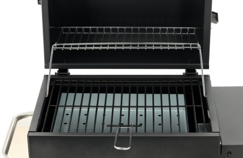GRILL WĘGLOWY 39,5x29,5cm POKRYWA KOŁA OGRODOWY 2 PÓŁKI STALOWY RUSZT LUND 99928