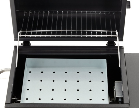 GRILL WĘGLOWY 39,5x29,5cm POKRYWA KOŁA OGRODOWY 2 PÓŁKI STALOWY RUSZT LUND 99928