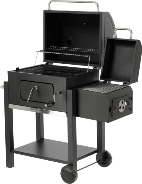 GRILL WĘGLOWY OGRODOWY REGULOWANY RUSZT DELUXE POKRYWA Z WĘDZARNIĄ LUND 99925
