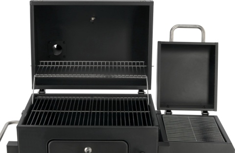 GRILL WĘGLOWY OGRODOWY REGULOWANY RUSZT DELUXE POKRYWA Z WĘDZARNIĄ LUND 99925