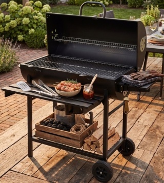 GRILL WĘGLOWY POKRYWA POPIELNIK OGRODOWY DUŻY 71X35CM DUŻY LUND 99900