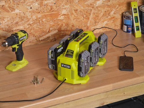 ŁADOWARKA 18V 4A ONE+ 6 PORTÓW Szybkie Ładowanie Akumulatorów RC18640 RYOBI