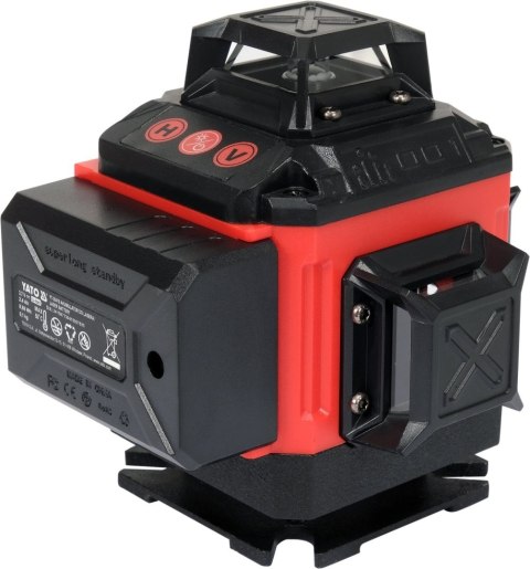 LASER SAMOPOZIOMUJĄCY ZIELONY 16 LINIOWY 4D Z AKCESORIAMI I STATYWEM YATO YT-30415