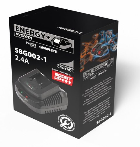 Ładowarka do Akumulatorów Baterii System Energy + Boost up 58G002-1 GRAPHITE