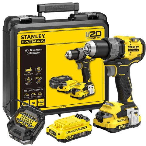 Wiertarko-wkrętarka bezszczotkowa akumulatorowa Stanley Fatmax SFMCD725D2K-QW