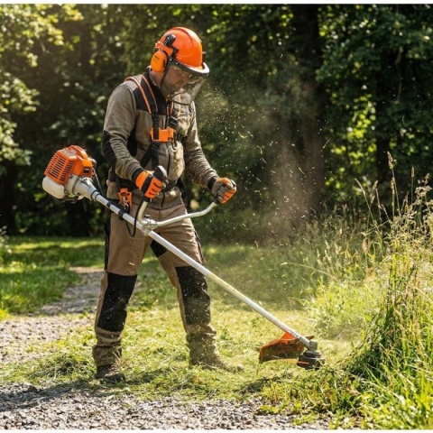 Kask hełm ochronny dla pilarzy drwali z siatką i nausznikami NEO TOOLS 97-395 BHP zestaw 3w1 regulowany SNR 30dB