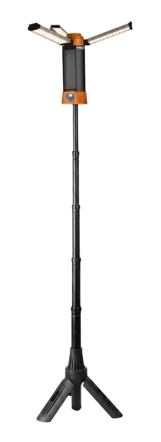 Lampa akumulatorowa LED ze statywem NEO TOOLS 99 137 3000lm 6000mAh powerbank magnes mocna do warsztatu i na budowę