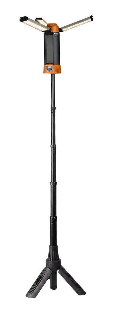 Lampa akumulatorowa LED ze statywem NEO TOOLS 99 137 3000lm 6000mAh powerbank magnes mocna do warsztatu i na budowę