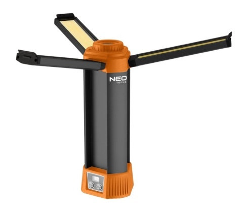 Lampa akumulatorowa LED ze statywem NEO TOOLS 99 137 3000lm 6000mAh powerbank magnes mocna do warsztatu i na budowę