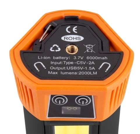 Lampa akumulatorowa LED ze statywem NEO TOOLS 99 137 3000lm 6000mAh powerbank magnes mocna do warsztatu i na budowę