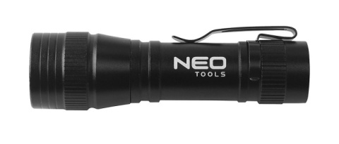 Latarka akumulatorowa LED XPE COB 220lm NEO TOOLS 99-129 kieszonkowa USB C z klipsem aluminiowa dla mechaników i turystów