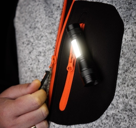 Latarka akumulatorowa LED XPE COB 220lm NEO TOOLS 99-129 kieszonkowa USB C z klipsem aluminiowa dla mechaników i turystów
