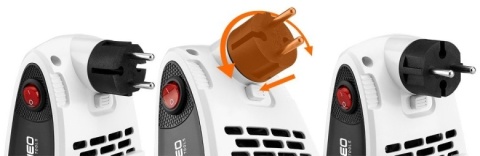 Termowentylator kontaktowy ceramiczny 500W NEO TOOLS 90-158 grzejnik do gniazdka z obrotową wtyczką i termostatem