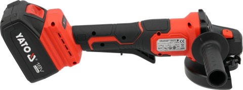 SZLIFIERKA KĄTOWA 125mm 2 AKUMULATORY 18V 4Ah SOFT START BEZSZCZOTKOWA YATO YT-828255