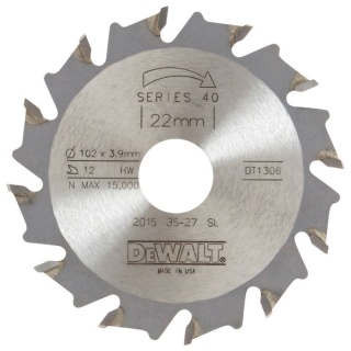 Tarcza tnąca do drewna wpustów lamello DeWALT DT1306-QZ 102x22mm 12 zębów ostrze do frezarek profesjonalna