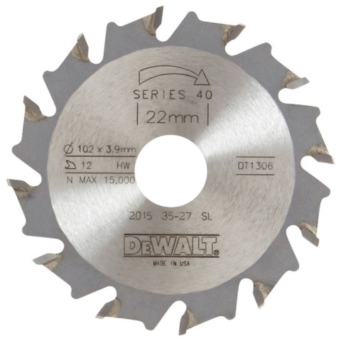 Tarcza tnąca do drewna wpustów lamello DeWALT DT1306-QZ 102x22mm 12 zębów ostrze do frezarek profesjonalna