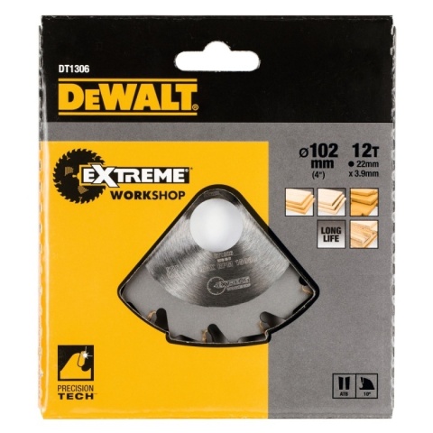 Tarcza tnąca do drewna wpustów lamello DeWALT DT1306-QZ 102x22mm 12 zębów ostrze do frezarek profesjonalna
