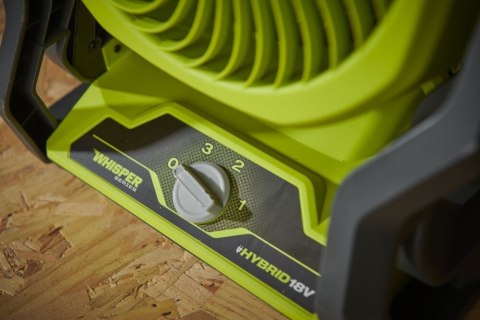 WENTYLATOR WIATRAK AKUMULATOROWY WHISPER 18V SOLO ONE + RYOBI RF18-0