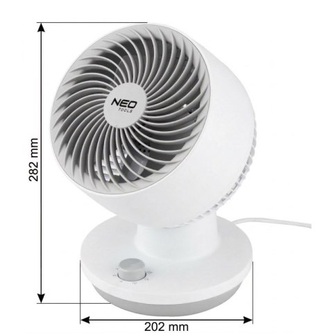 Wentylator biurkowy mały wiatrak stołowy stojący na biurko 45W NEO TOOLS 90-016