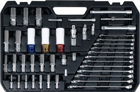 ZESTAW NARZĘDZIOWY 1/4" 3/8" 1/2" KPL 198 ELEMENTÓW W WALIZCE YT-38850 YATO