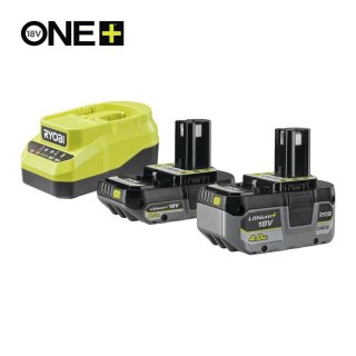 Zestaw RYOBI ONE+ 18V 2x Akumulator (4.0Ah + 2.0Ah) + Ładowarka RC18120A-242X