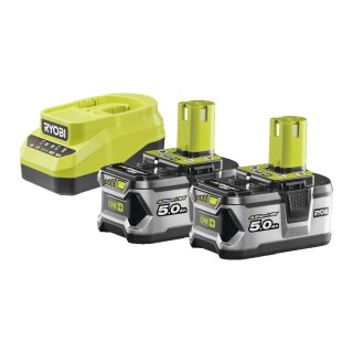 Zestaw Ryobi ONE+ 2x Akumulator 5.0Ah RB18L50 + Ładowarka 2A RC18120