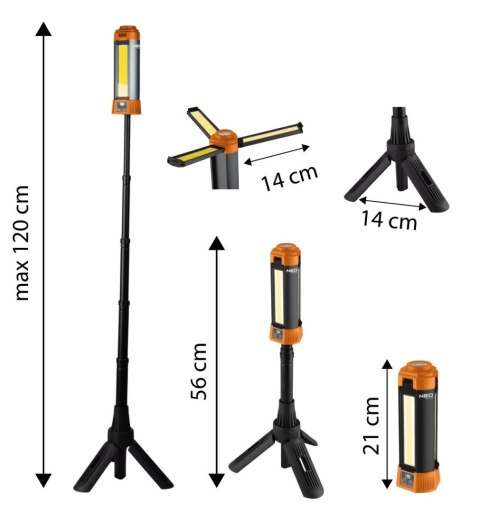 LAMPA AKUMULATOROWA ZE STATYWEM 3000 LUMENÓW NEO-TOOLS 99-137