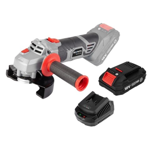 SZLIFIERKA KĄTOWA AKUMULATOROWA ENERGY+ 18V 125MM AKUMULATOR 2AH ŁADOWARKA 58GE130-1-SET GRAPHITE