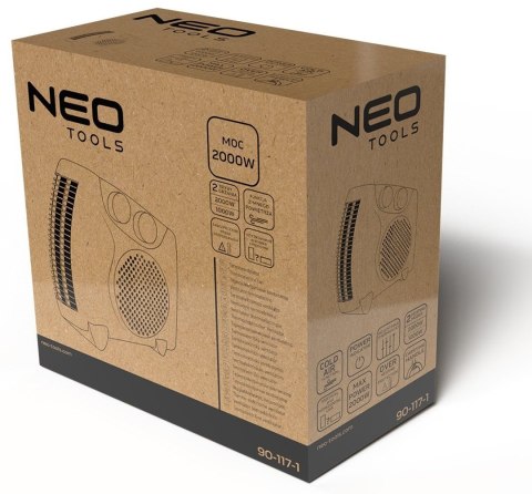 Termowentylator 2000 W 2 stopniami ogrzewania 1000 W oraz 2000 W 90-117-1 NEO TOOLS