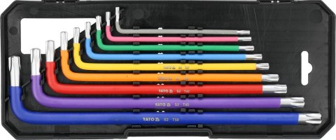 ZESTAW KLUCZY IMBUSOWYCH DŁUGICH 1,5-10 mm T10-T50 18 elementy IMBUSY HEX YT-05660 YATO